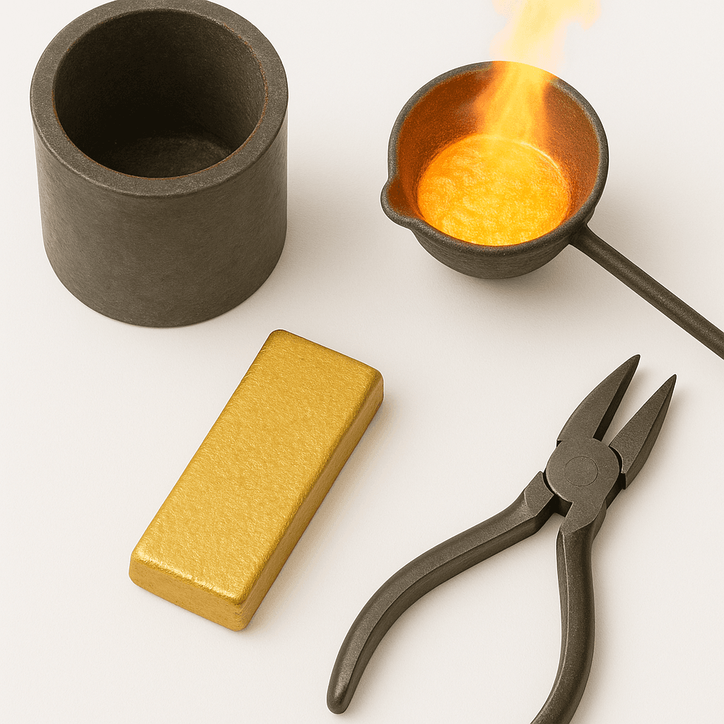 Pouring molten metal into a mould