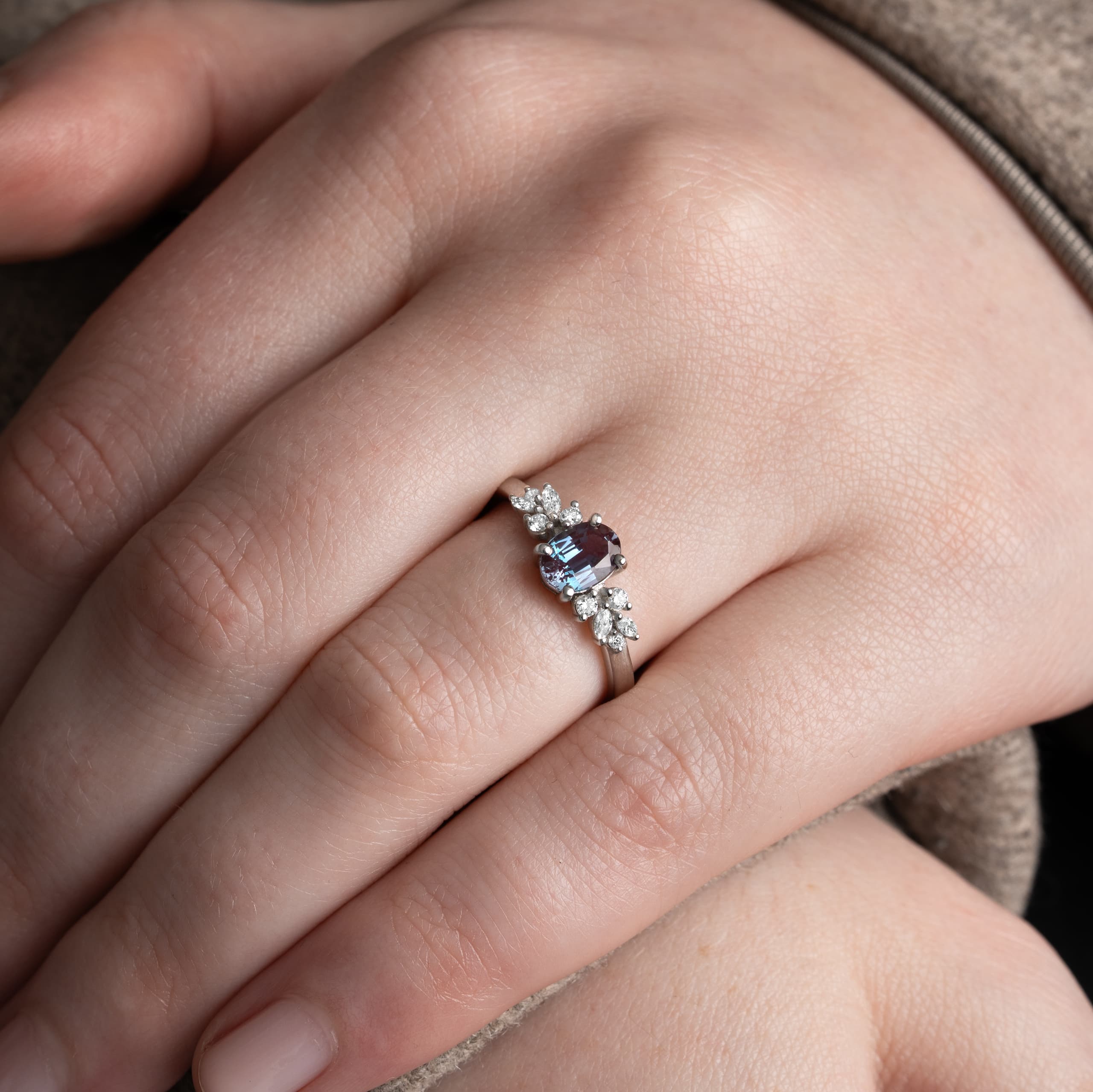 An alexandrite engagement ring from the Aardvark Jewellery collection