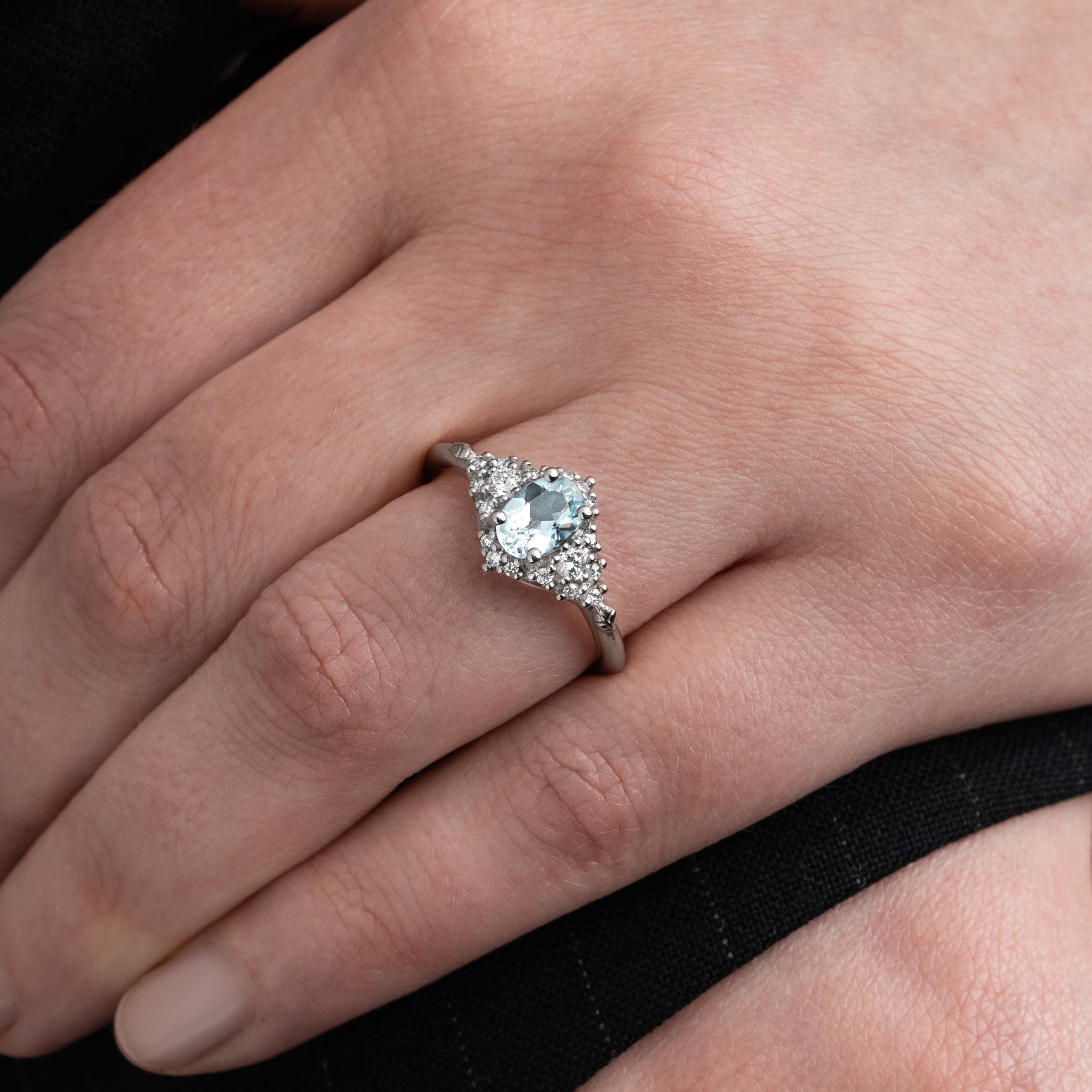 An aquamarine engagement ring from the Aardvark Jewellery collection