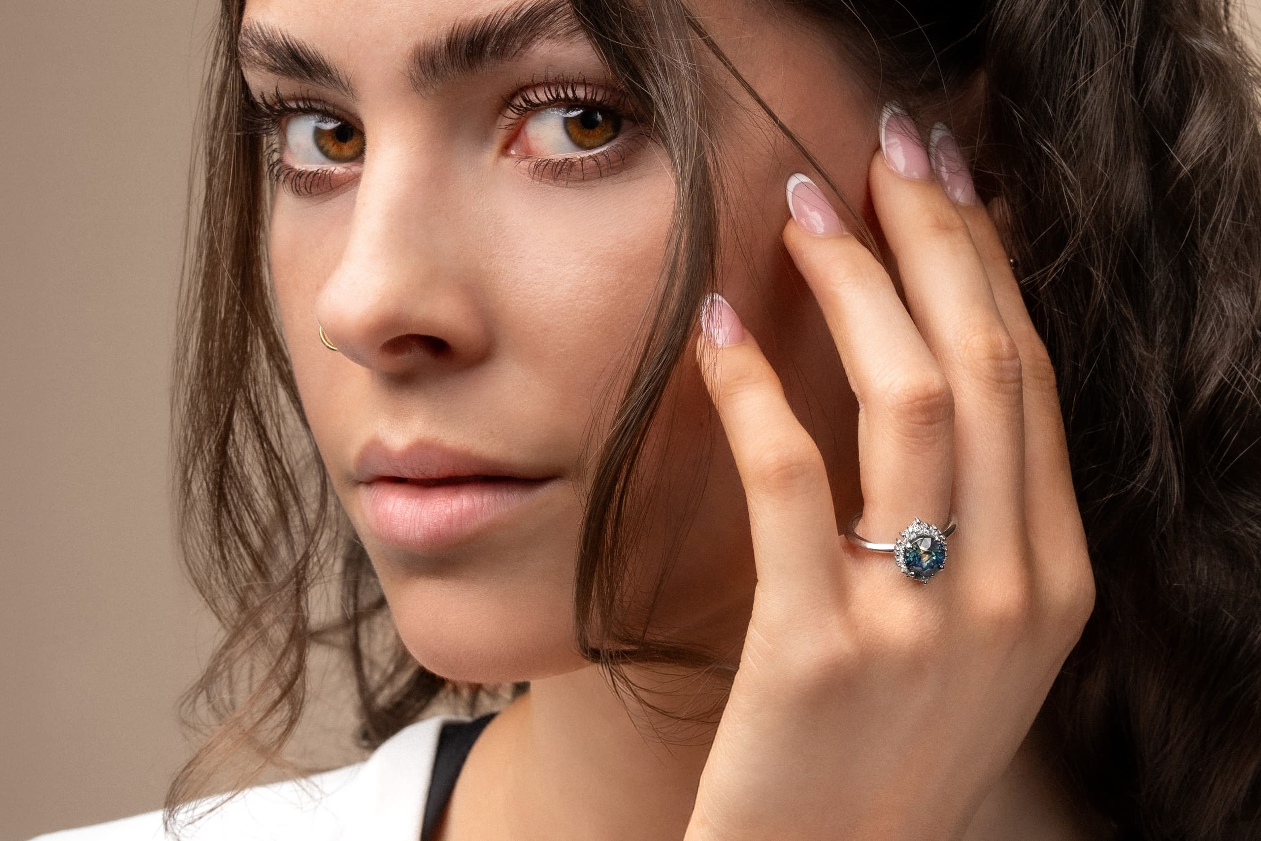 A halo engagement ring from the Aardvark Jewellery collection