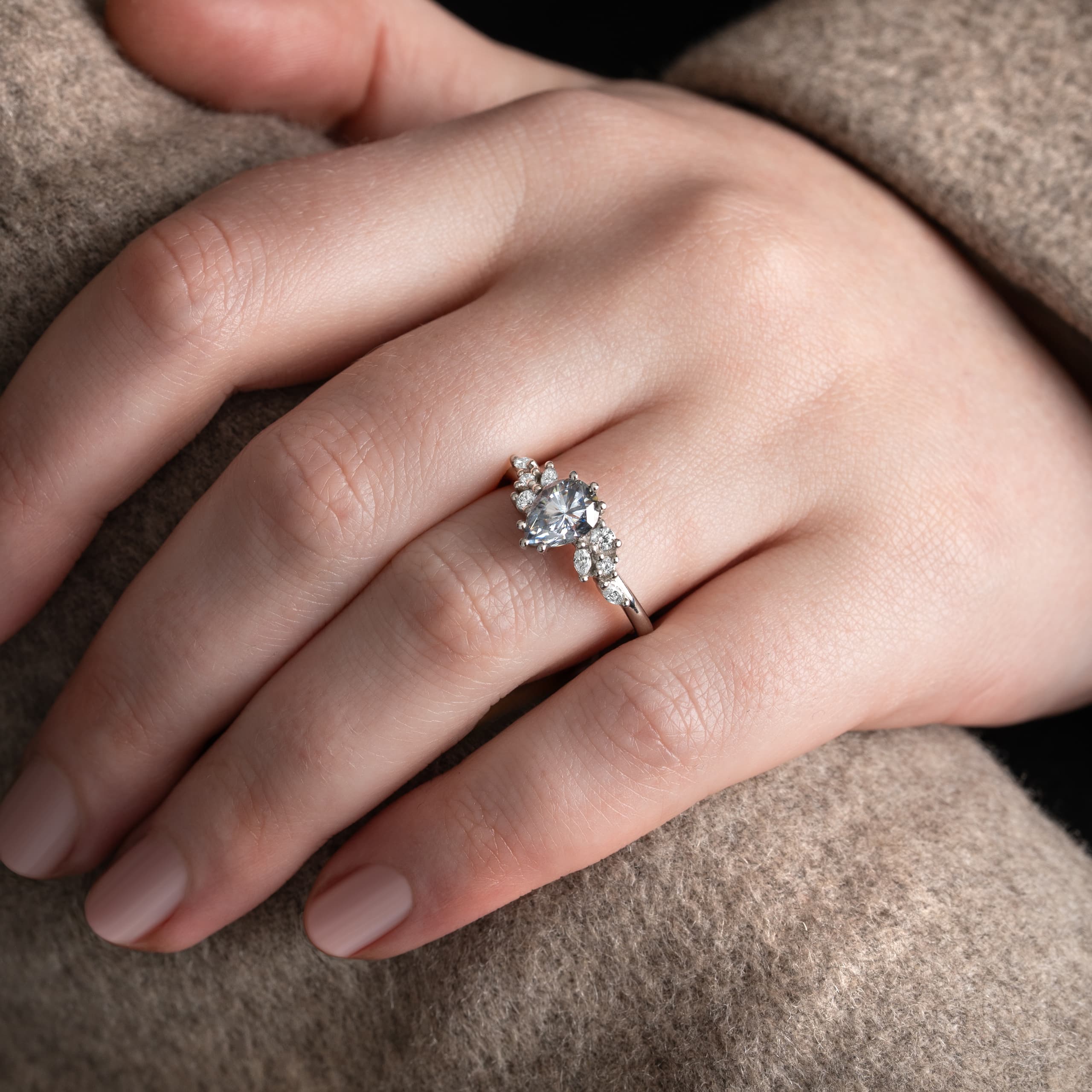A moissanite engagement ring from the Aardvark Jewellery collection