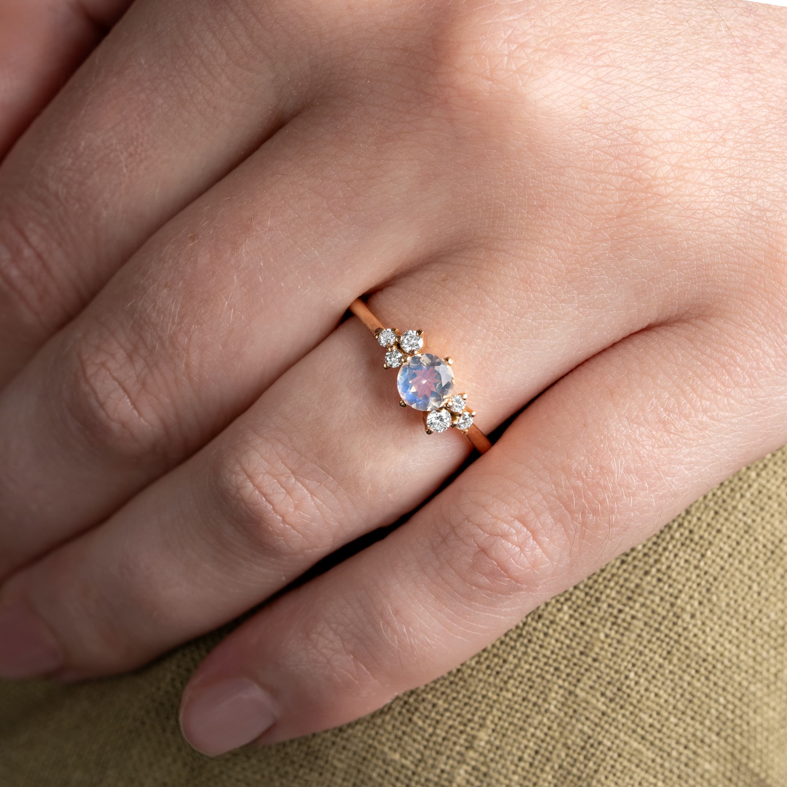 A moonstone engagement ring from the Aardvark Jewellery collection