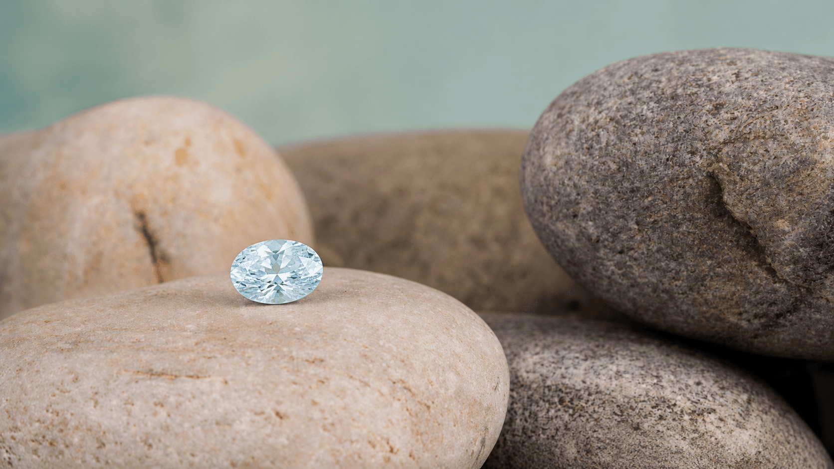 A loose aquamarine gemstone