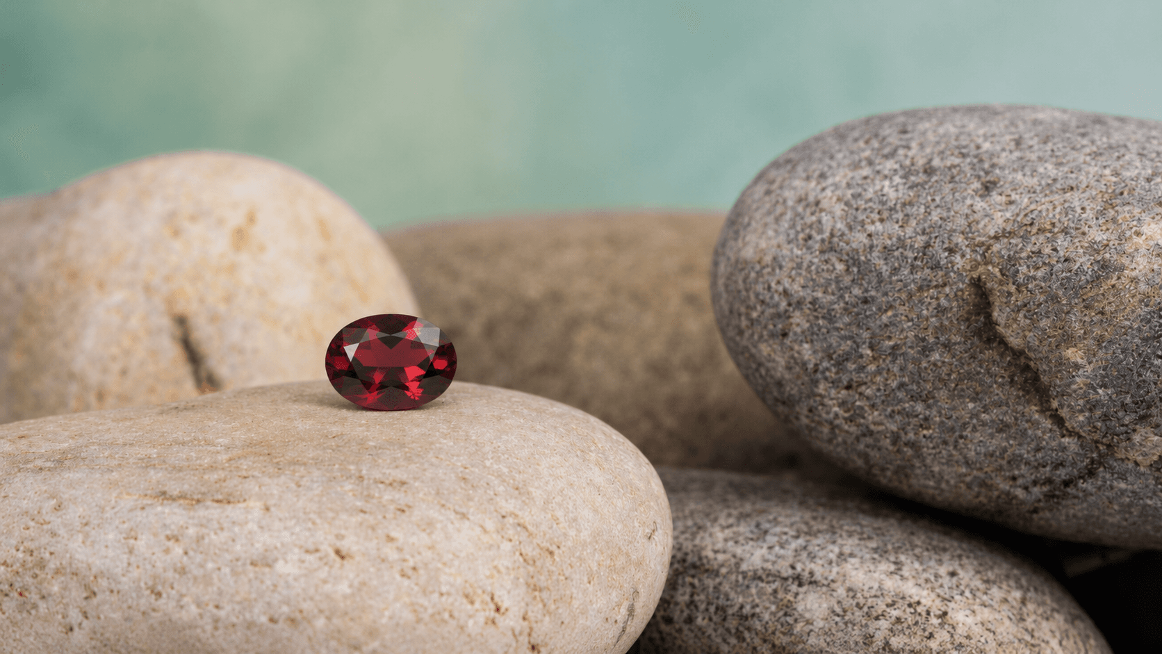 A loose garnet gemstone