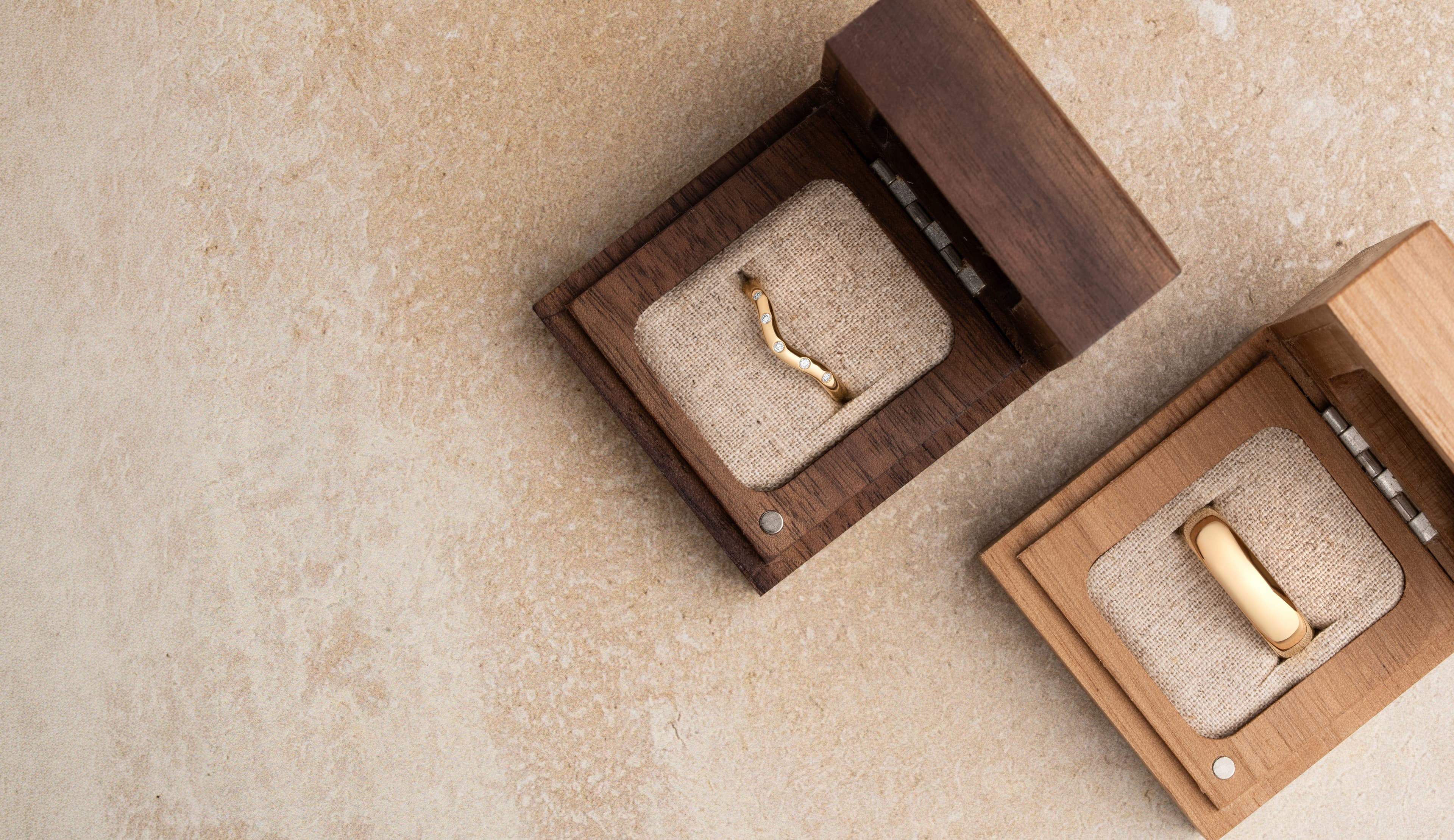 A selection of handcrafted wedding bands