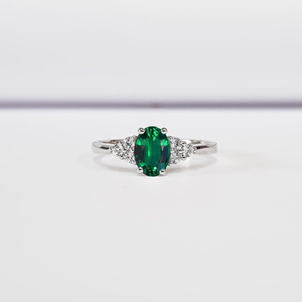 Oval Emerald Diamond Ring – Michael E. Minden Diamond Jewelers - The Diamond  & Wedding Ring Store