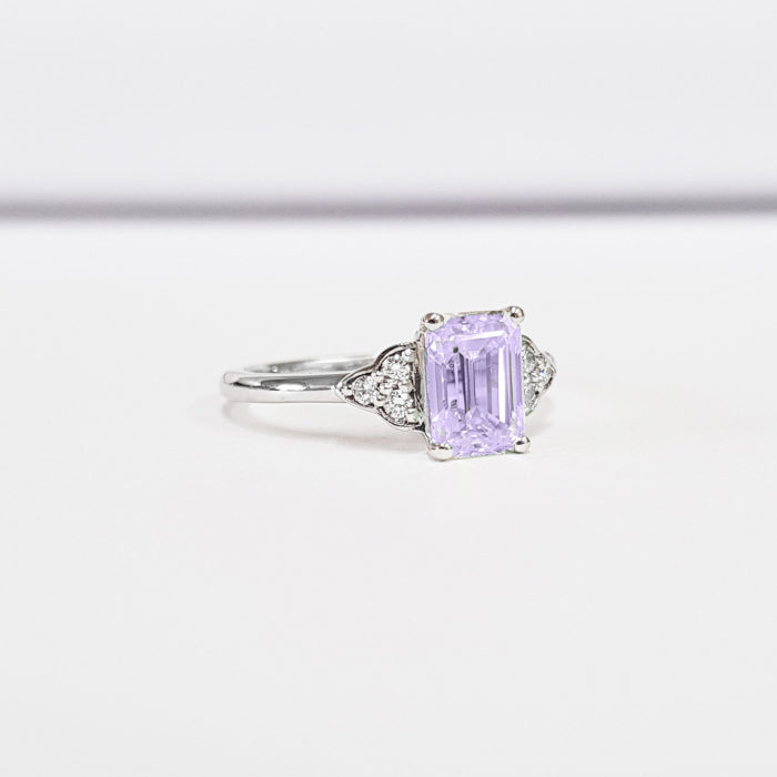 amethyst with diamond ring