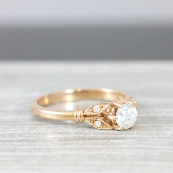 Light grey moissanite and diamond cluster engagement ring – Aardvark ...