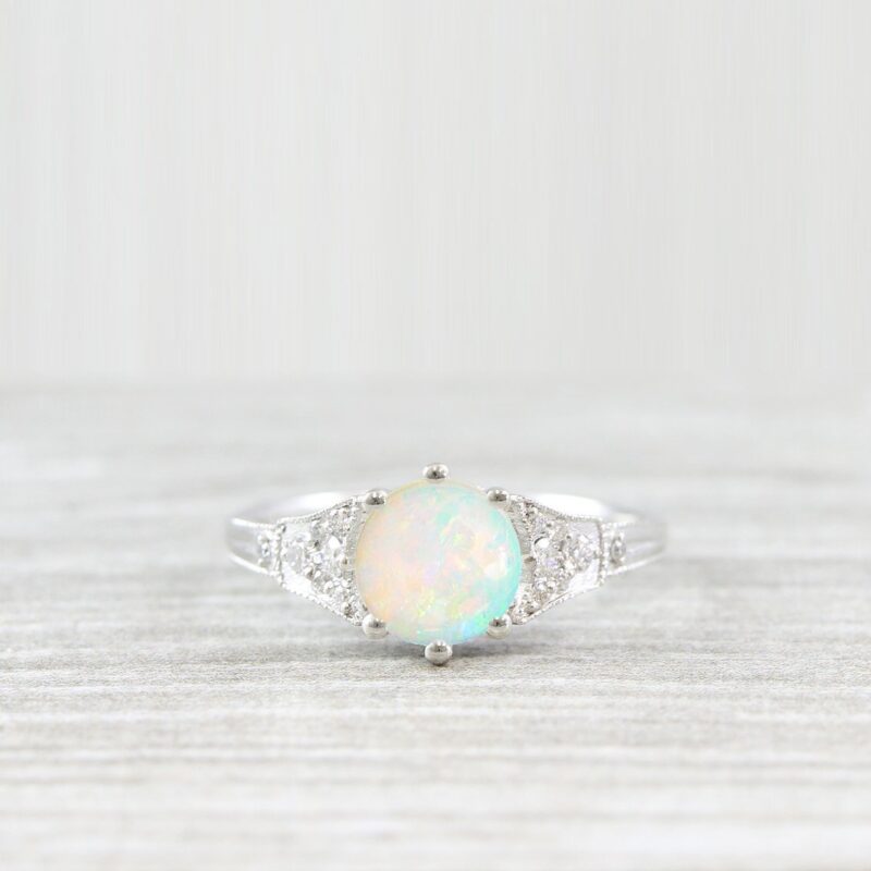 opal diamond engagement rings