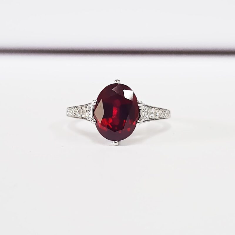Oval ruby rose/white/yellow gold engagement ring art deco 1920's ...