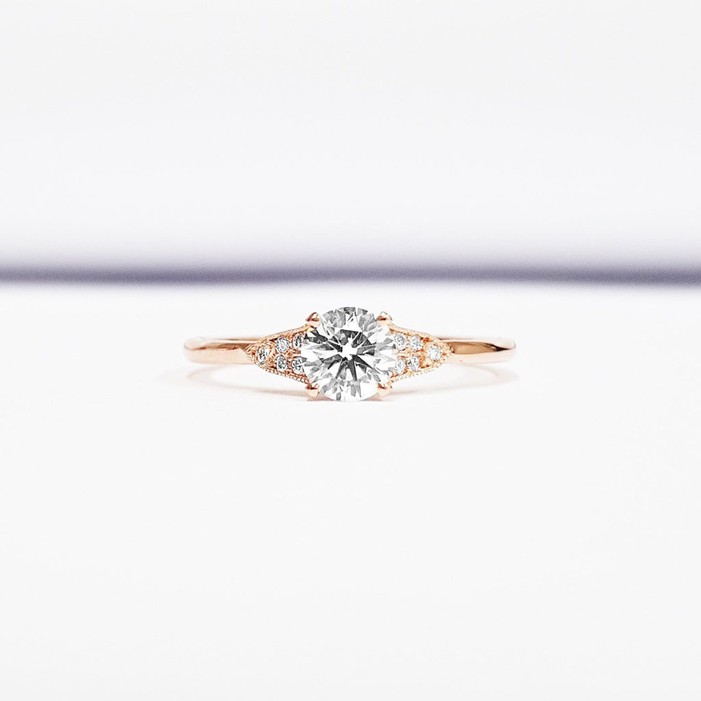 Simple rose gold engagement on sale rings