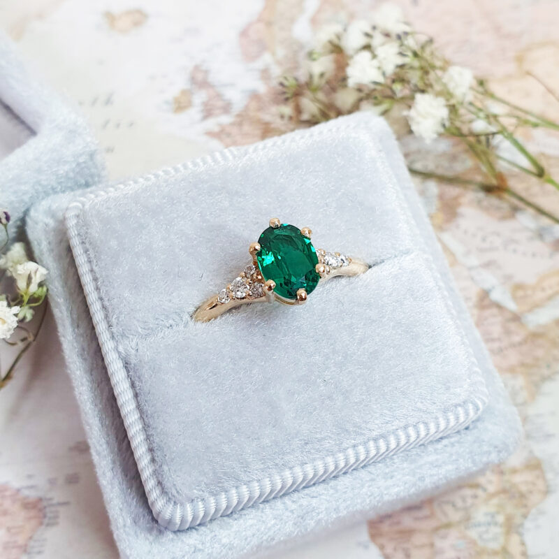 Emerald And Diamond 1920'S Inspired Engagement Ring – Aardvark Jewellery