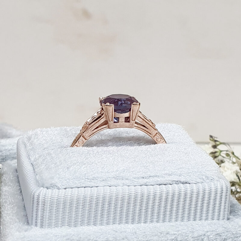 Alexandrite Ring RoseGold Ring Promise Ring Art Deco Wedding Ring Snowdrift  Ring | eBay