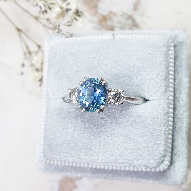 ice blue diamond ring