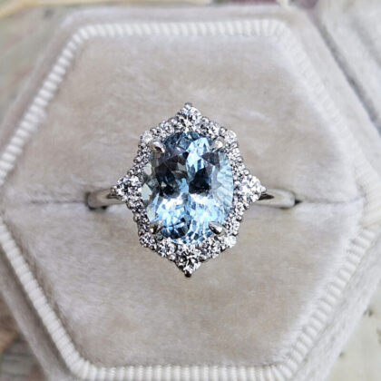 Aquamarine Engagement Ring with Meteorite Shanks | Jewelry by Johan -  Jewelry by Johan
