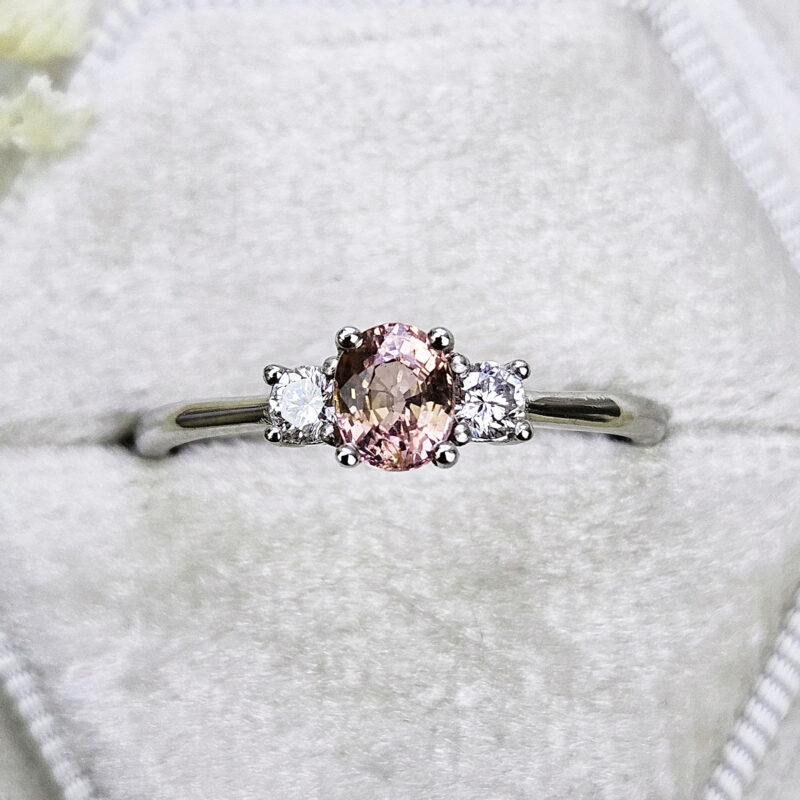 18k Gold Pink Diamond Halo Engagement Ring NK28669